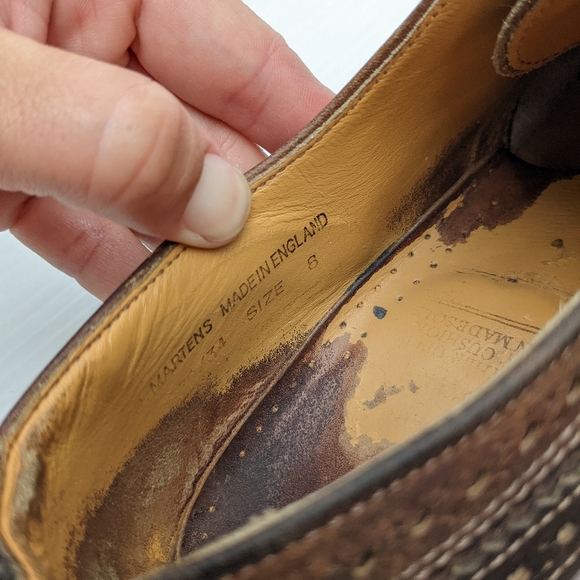 DOC MARTENS 3989 Vintage MIE brown wingtip brogue chunky loafers - Picture 8 of 15